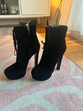 Prada Suede Platform Booties